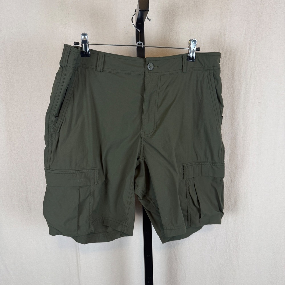 REI Co-op Mens Cargo Shorts Size 36 Olive Green Nylon Spandex‎ Hiking 236309